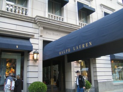 Opulent entrance of the Ralph Lauren Shop